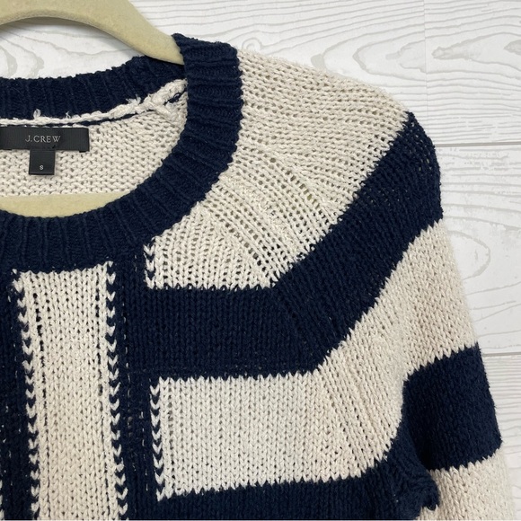 J. Crew Linen Blend Mixed Stripe Sweater Pullover Size Small Knit - Picture 5 of 10